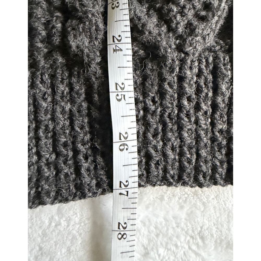 VTG Arans by Ethna Irish Merino Wool Cable Knit Fisherman Chunky Cardigan Gray M - Picture 12 of 13